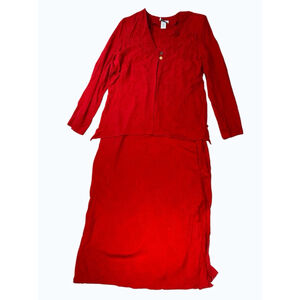 K Studio Red Two Piece Dress Set Size 12
